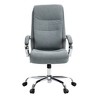HomeRoots Gray and Silver Adjustable Height Swivel Rolling Executive Office Chair - 4 of 4