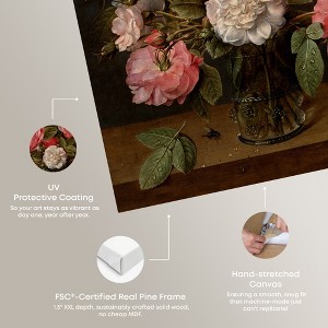 Art Remedy Jacob van Hulsdonck - Roses in a Glass Vase Vintage Classic Roses Wall Art Unframed - 1 of 4