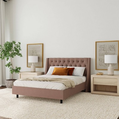 Gilford Wingback Platform Bed in Linen - Threshold™