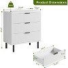 Fluted 3 Drawers Dresser, Wide Wood Chest of Drawers - 2 of 4