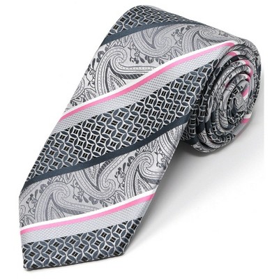 Men's Diagonal Paisley Micro Fiber Poly Woven Regular Neck Tie