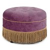 CAVINAS 24" Round Ottoman, Upholstered Vanity Chair Stool with Sturdy Frame and Tassel, Entryway Bench for Living Room, Bedroom - 3 of 4