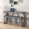 LOVMOR Farmhouse Counter Height Dining Table Set, Bar Table and Chairs Set for Living Room, Dining Room - 3 of 4