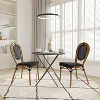 Emma & Oliver Colmar Indoor/Outdoor Stacking Thonet Bistro Style Chair with Arms, PE Rattan Seat and Finished Metal Frame - 2 of 4
