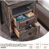 Farmhouse Nightstand wtih Charging Station, 18" End Table Side Table with 2 Drawers for Bedroom, Living Room - image 2 of 4