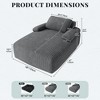 48in Chaise Lounge Chair Indoor Oversized Corduroy Upholstered Boneless Sofa Bed No Assembly Required Grey - 3 of 4