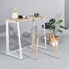FurnitureR Folding Desk, 31.5 Inches Foldable Simple Laptop Table, Space Saving Computer Study Desk Compact Writing Workstation for Small Space, Oak - 4 of 4