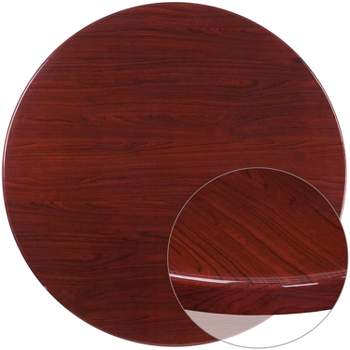 Flash Furniture 48'' Round High-Gloss Resin Table Top with 2'' Thick Drop-Lip