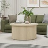 TiramisuBest Round Accent Coffee Table, Modern Side & End Table for Living Room or Apartment,Natural - 4 of 4