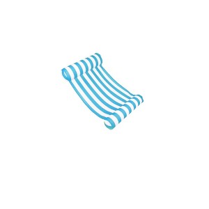 Swim Central Inflatable Water Sports Striped Hammock Pool Raft - 48"  - Blue and White - 1 of 4