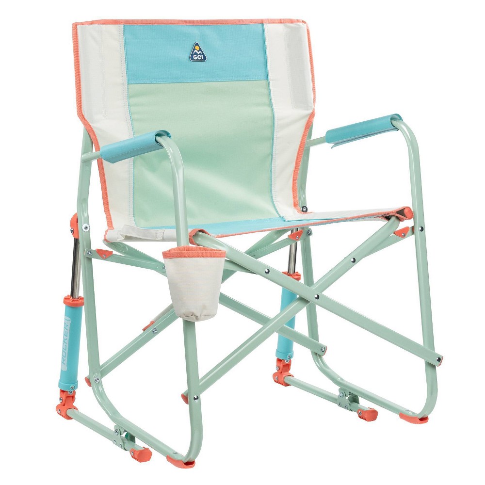 Condition photo showing Good Condition for gci outdoor freestyle rocker foldable rocking outdoor portable camping chair - ivory coloblock
