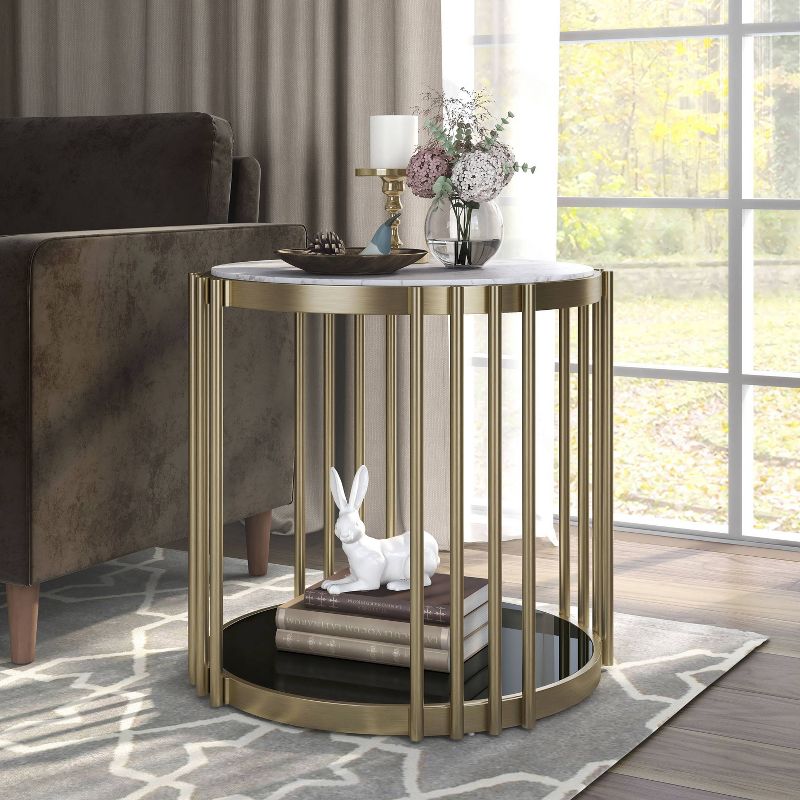 Solstice Glam Accent End Table Antique Brass - HOMES: Inside + Out, 3 of 8