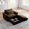 Sapphtopaz Couches for Living Room 1 Seater Single Sofa Corduroy Upholstered Couch Modern Lounge Sofa with Throw Pillows for Apartment - 3 of 4