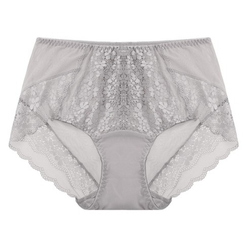 Unique Bargains Women's Plus Underwear Floral Lace Mid-Waist Panty Briefs  3-Pack
