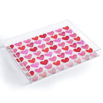Amy Sia Heart Watercolor Acrylic Tray - Deny Designs