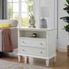 APRILSOUL 2-Drawer Dresser Nightstand, Farmhouse End Table with Charging Station Fluted Pilasters & Solid Wood Legs, Bedroom Side Table - 4 of 4