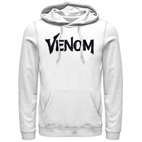 Men's Marvel Venom Film Contagious Logo Pull Over Hoodie - White