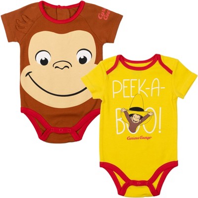 Curious George Baby 2 Pack Bodysuits Newborn to Infant Sizes (Newborn - 24 Months)