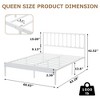 Bed Frame with Vintage Headboard, Modern Platform Bed Frame, Heavy Duty Strong Slat Support - 2 of 4