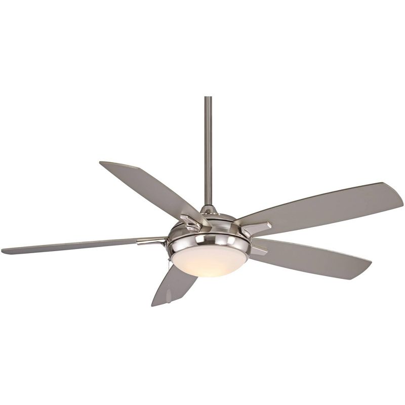 54" Minka Aire Modern Indoor Ceiling Fan with LED Light Brushed Nickel Silver Etched Opal Glass for Living Room Kitchen Bedroom, 1 of 5
