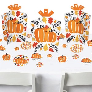Big Dot of Happiness Fall Pumpkin - Halloween or Thanksgiving Party Decor and Confetti - Terrific Table Centerpiece Kit - Set of 30 - 1 of 4