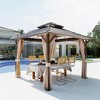 Cesicia 3-Piece 12 x 12 Outdoor Patio Gazebo Canopy Tent With Ventilated Double Roof And Mosquito net, Suitable for Lawn, Garden, Backyard,Brown Top - 3 of 4