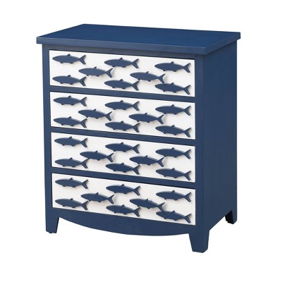 Naples 4 Drawers Chest Blue - Treasure Trove Accents