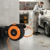 HOMCOM Retractable Air Hose Reel, Auto Rewind Air Compressor Hose Reel with Swivel Bracket, 3/8 in, 6.6 ft Lead in, 150 PSI, Black and Orange - 3 of 4
