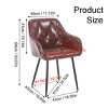 INFURNIC Dining Chairs Set of 2 Upholstered Vintage Kitchen Chairs with Armrests Easy to Assemble and Clean, Brown, 20.47"*21.25"*33.85" - 3 of 4