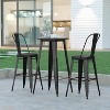 Emma and Oliver Indoor/Outdoor Bar Top Table, 23.75" Round All Weather Poly Resin Top with Steel base - 2 of 4