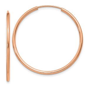 Black Bow Jewelry 1.5mm x 32mm 14k Rose Gold Polished Endless Tube Hoop Earrings - 1 of 4