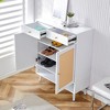Modern minimalist storage cabinet, rattan shoe cabinet, bed top cabinet. Beautiful shape - 4 of 4