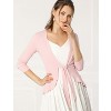INSPIRE CHIC Women's Tie Front Long Sleeve Crop Ruffle Knit Cardigan Sweaters - 3 of 4