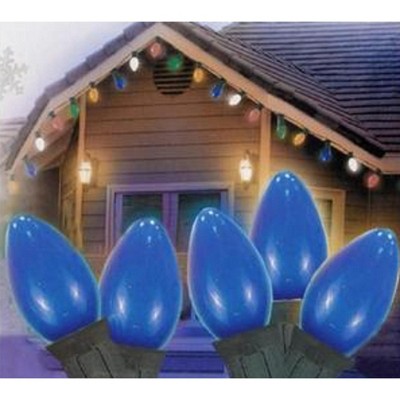 J. Hofert Co 25ct Opaque C9 Christmas String Lights Green Wire - Blue