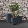 Rosemead Home & Garden 3pc Concrete Outdoor Planter Pot Black - 2 of 4