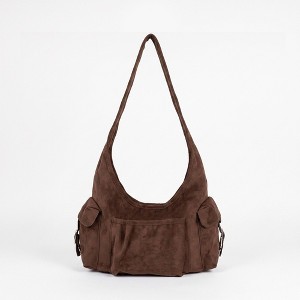 Alilang Women's Slouchy Suede Look Hobo Shoulder Bag with Front