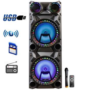 beFree Portable 12inch double subwoofer speaker system