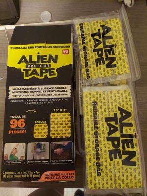 Alien Tape Pre Cut Tape Double Sided Multipurpose Removeable Adhesive Grip  Mounting Tape - 96 Pieces : Target