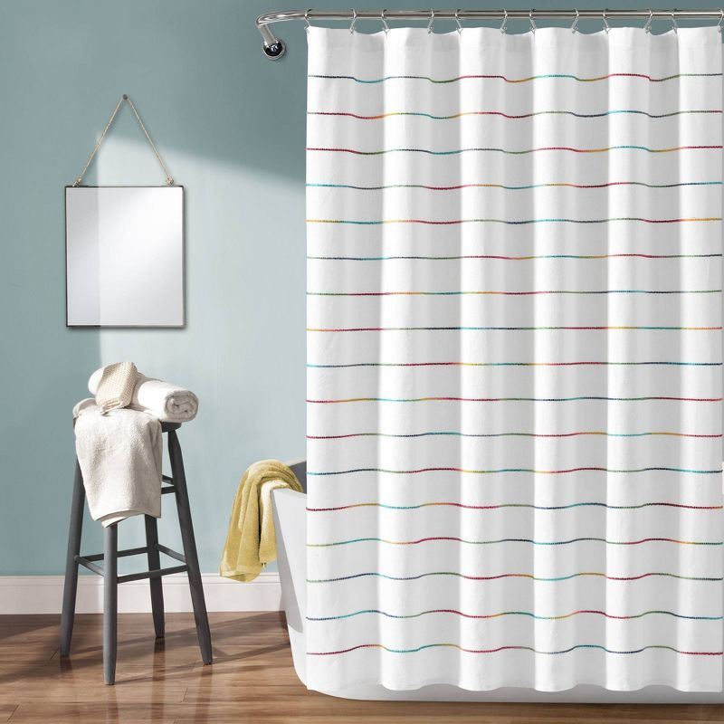 Ombre Striped Yarn Dyed Cotton Shower Curtain - Lush Décor, 1 of 9