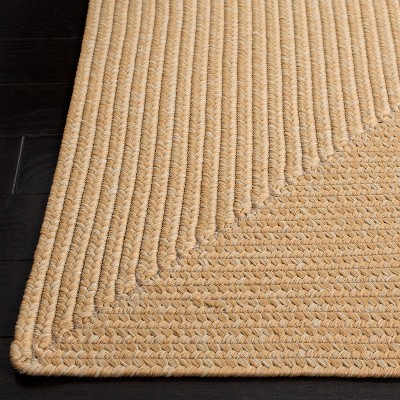 Beige Braided Reversible Synthetic Area Rug 5' x 8'