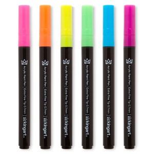 KINGART PRO Paint Pens Extra Fine Tip, 6 Neon Colors - 1 of 4