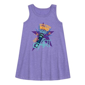 - Karma's World - Open Your Mind, Open Your Heart Graphic Sleeveless Aline Dress - 1 of 2