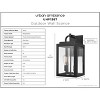 Urban Ambiance Luxury Farmhouse Outdoor Wall Sconce 17''H x 9''W,  Midnight Black Finish,  Macon Collection, UHP1387 - 4 of 4
