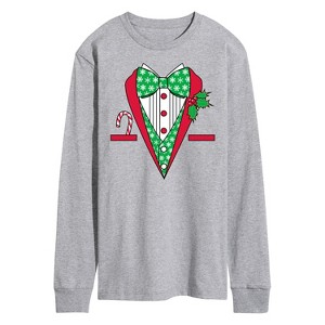Men's - Instant Message - Christmas Tuxedo Long Sleeve Graphic T-Shirt - 1 of 4