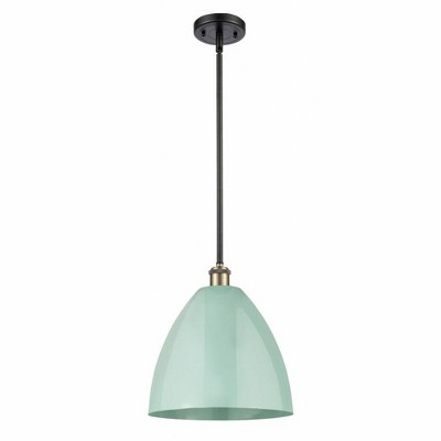Plymouth Dome - 1 Light Stem Hung Pendant In Industrial Style-12.75 Inches Tall and 12 Inches Wide