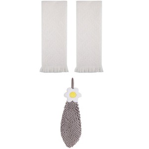 REGALWOVEN 3 Pcs Soft Absorbent Decorative Hand Towel for Bathroom, Kitchen, Hotel - 1 of 4