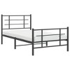 vidaXL Metal Single Bed Frame - Black Steel with Headboard/Footboard, Breathable Support Slats - 4 of 4