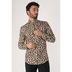 OppoSuits Crazy Party Shirt - Long Sleeve Button Down Shirt for Men - The Jag - Slim Fit - Long sleeve  - Size Small - 1 of 4