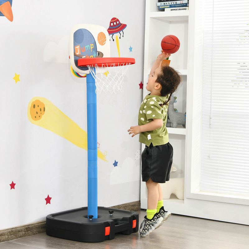 Costway Portable 2 in 1 Kids Basketball Hoop Stand w/ Ring Toss & Storage Box, 2 of 11