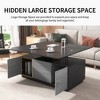 Modern Lift Top Coffee Table, Multi-functional Rectangle Coffee Table With Hidden Compartment Storage Cabinet for Living Room Office Black - 4 of 4